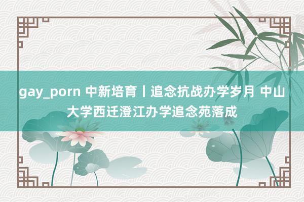 gay_porn 中新培育丨追念抗战办学岁月 中山大学西迁澄江办学追念苑落成