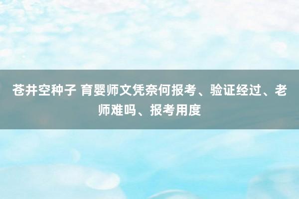 苍井空种子 育婴师文凭奈何报考、验证经过、老师难吗、报考用度