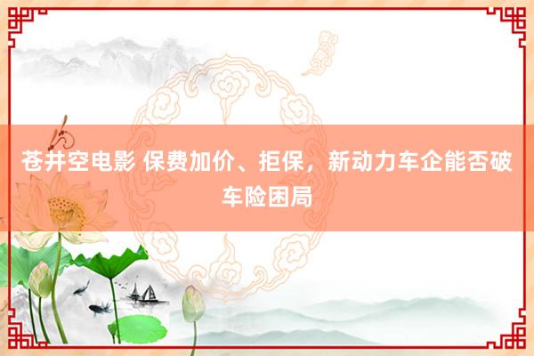 苍井空电影 保费加价、拒保，新动力车企能否破车险困局