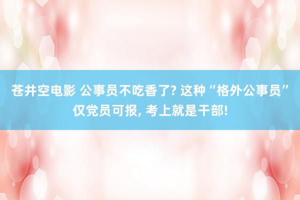 苍井空电影 公事员不吃香了? 这种“格外公事员”仅党员可报， 考上就是干部!