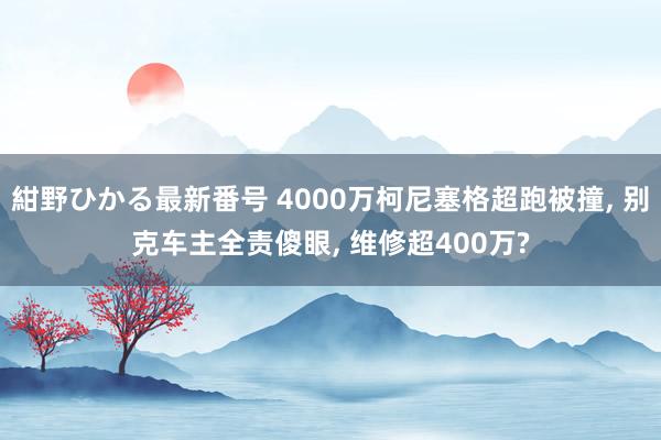 紺野ひかる最新番号 4000万柯尼塞格超跑被撞， 别克车主全责傻眼， 维修超400万?