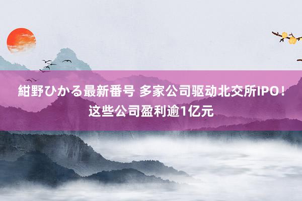 紺野ひかる最新番号 多家公司驱动北交所IPO！这些公司盈利逾1亿元