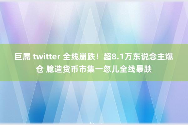 巨屌 twitter 全线崩跌！超8.1万东说念主爆仓 臆造货币市集一忽儿全线暴跌