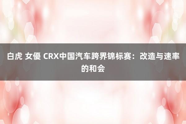 白虎 女優 CRX中国汽车跨界锦标赛：改造与速率的和会