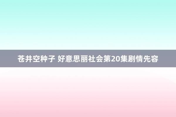 苍井空种子 好意思丽社会第20集剧情先容