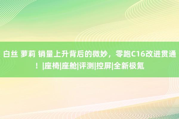 白丝 萝莉 销量上升背后的微妙，零跑C16改进贯通！|座椅|座舱|评测|控屏|全新极氪